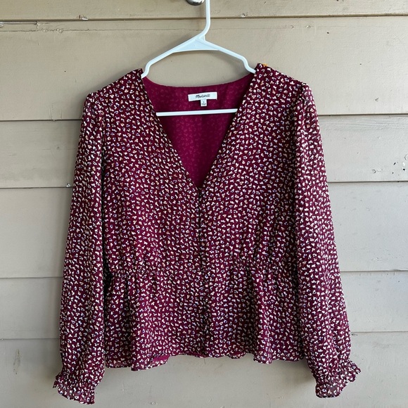 Madewell Floral Long Sleeve Blouse - Size S - Boho Peasant Casual - Picture 1 of 5